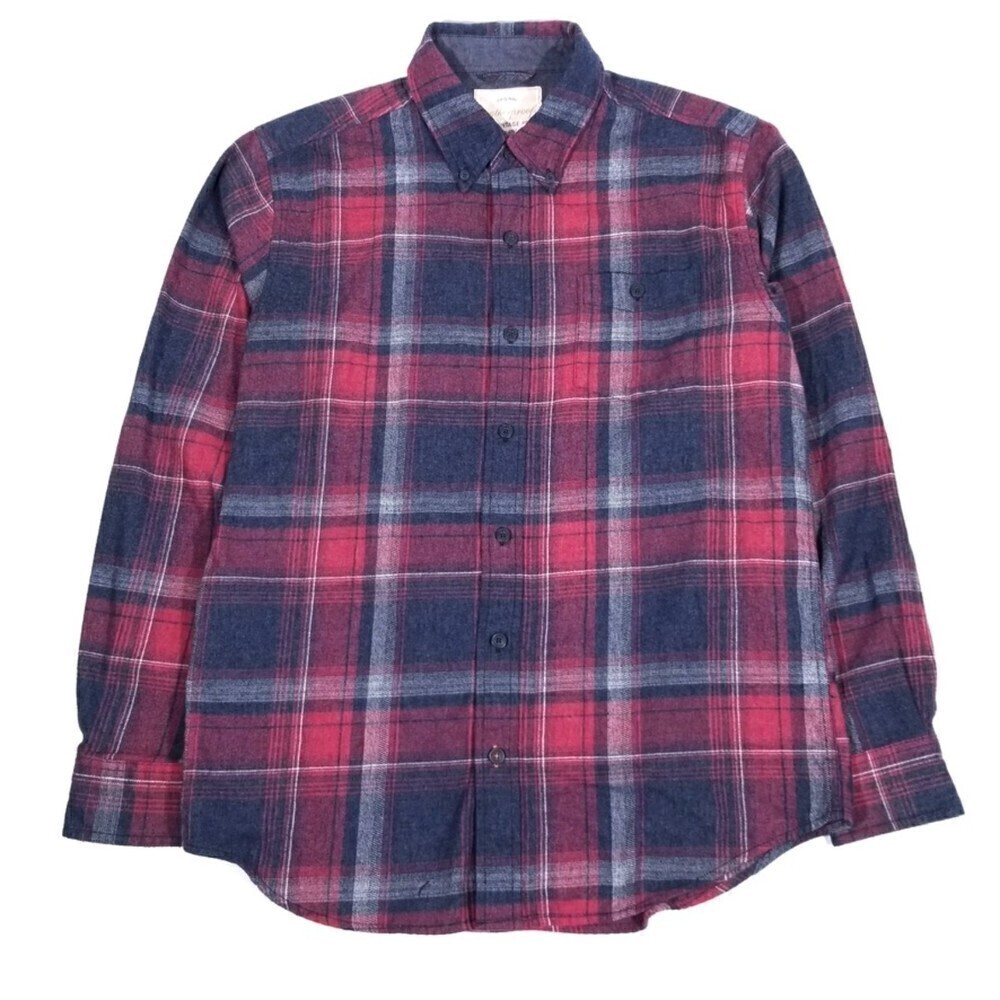 Weatherproof 90s Vintage Red Plaid Flannel Button Down Shirt Jacket Mens Medium